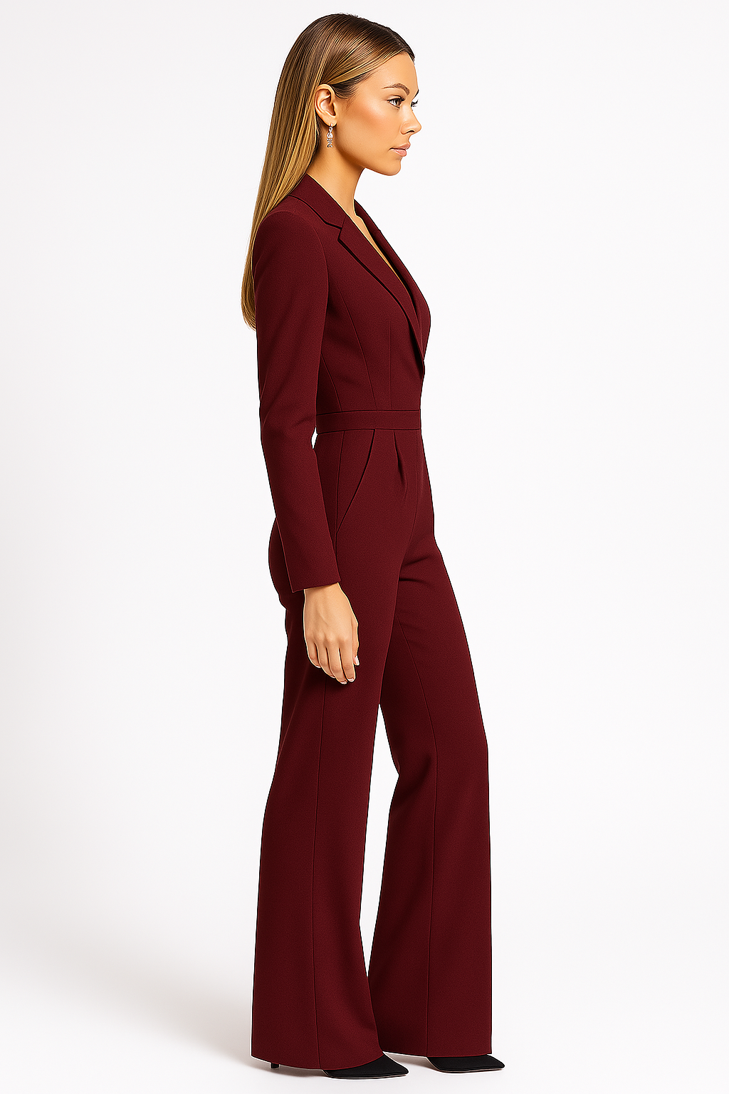 Damski Elegancki Jumpsuit z Głębokim Dekoltem V