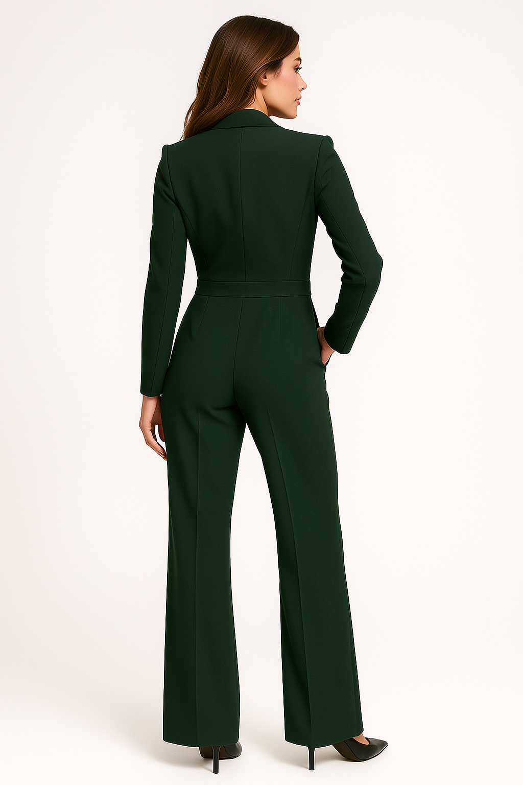 Damski Elegancki Jumpsuit z Głębokim Dekoltem V