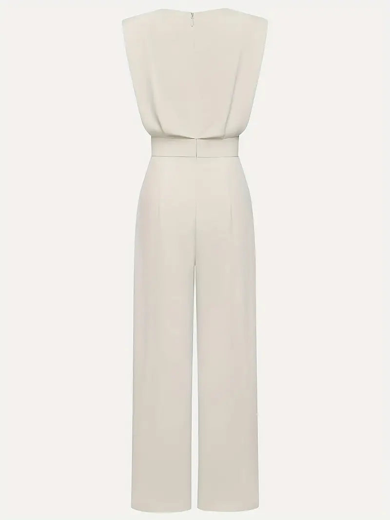 Damski Elegancki Kombinezon z Wysoką Talią