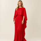 Elegancka Damska Maxi Sukienka z Rękawami Nietoperz