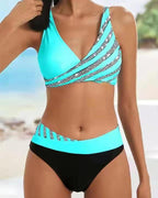 Damski Bikini z Wzorem Boho i Stabilną Górą