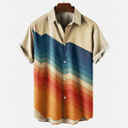 Lniana Koszula Button‑Down z Vintage’owym Wzorem w Pasy