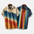 Lniana Koszula Button‑Down z Vintage’owym Wzorem w Pasy