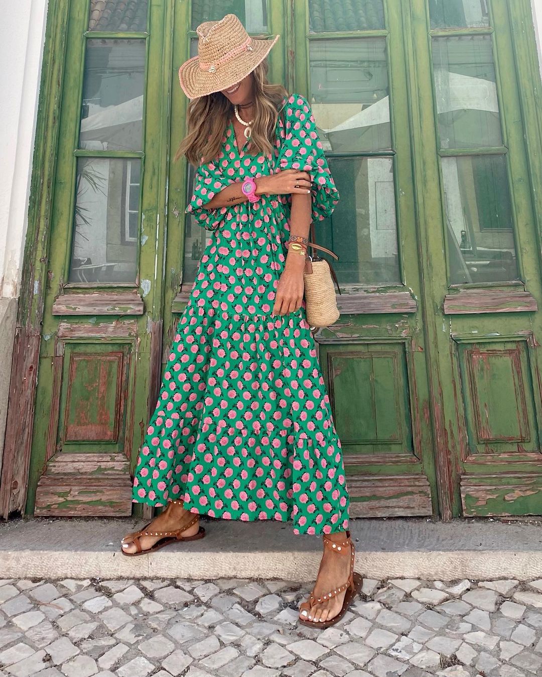 Damska Sukienka Boho o Eleganckiej, Zwiewnej Linii