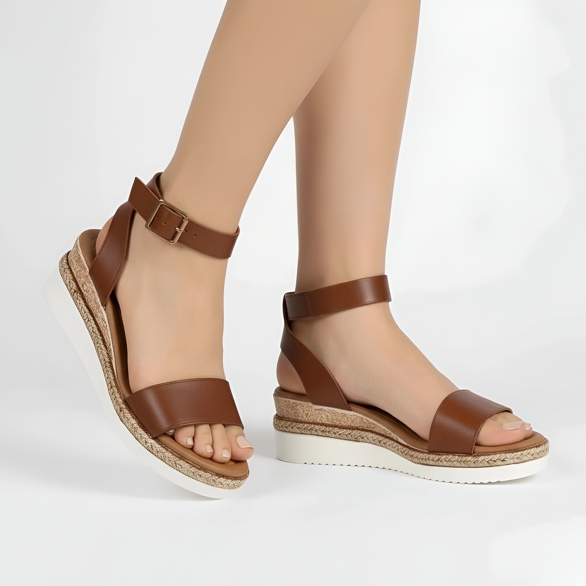 Damskie Sandały z Regulowanym Paskiem i Płaską Podeszwą