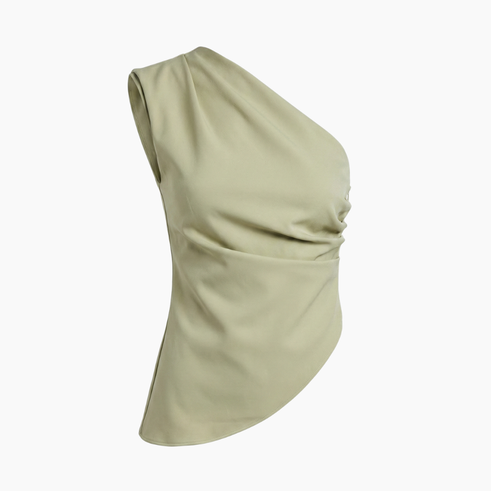 Top Na Jedno Ramię Damski Z Elastycznego Materiału Asymetryczny Krój